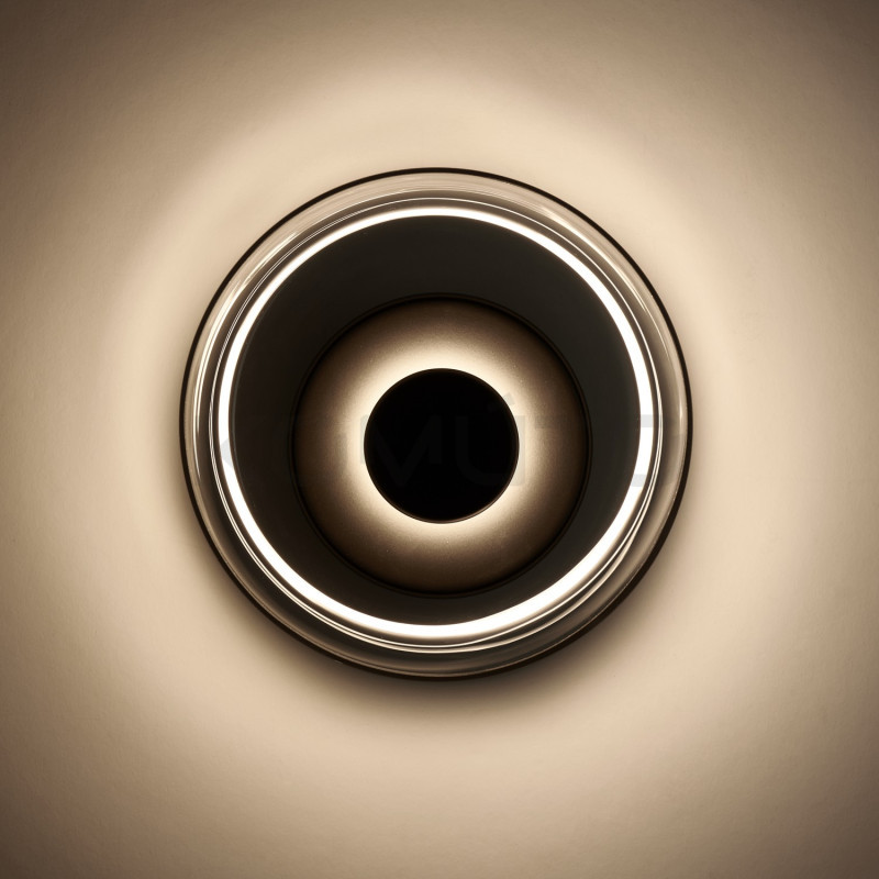 Kinkiet Przezroczysty klosz Eden Disco Czarny okrągły