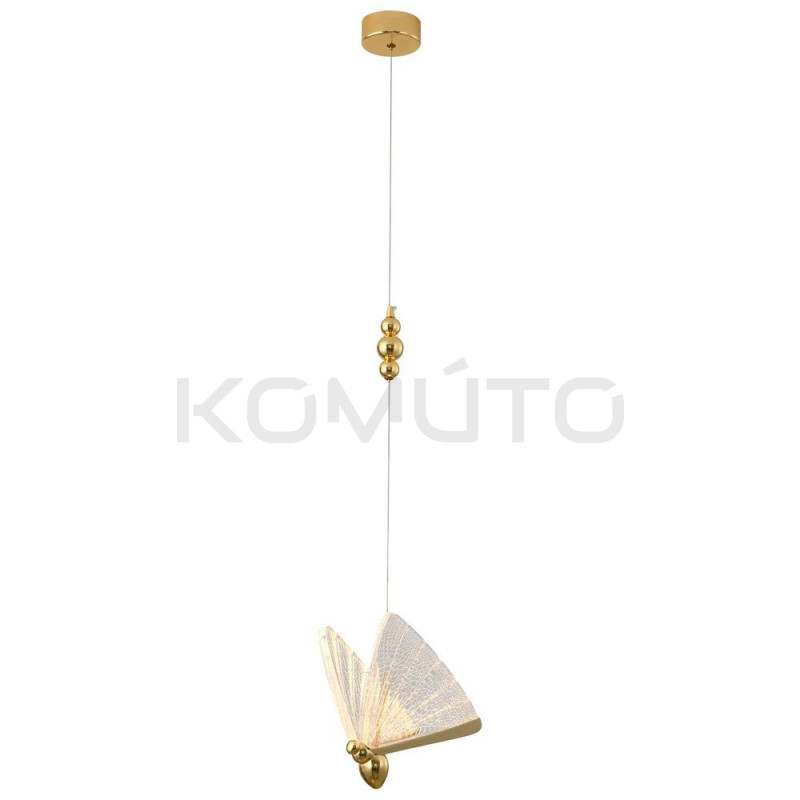 Lampa wisząca glamour Bee motyl 1 LED złota nowoczesna Lampa wisząca glamour Bee motyl 1 LED złota nowoczesna