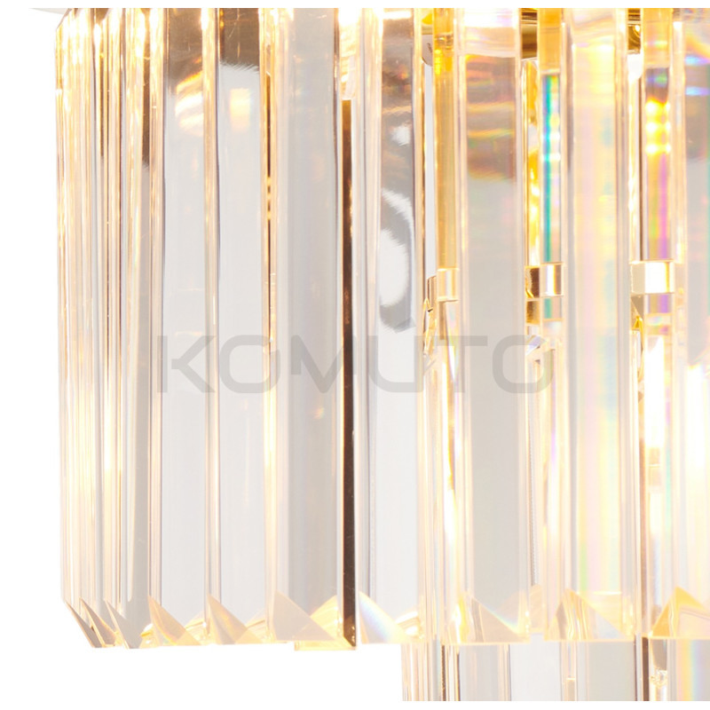 Plafon glamour SPLENDORE ZŁOTY 50 kryształowy do salonu