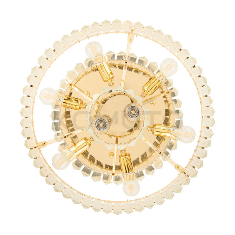 Plafon glamour SPLENDORE ZŁOTY 50 kryształowy do salonu