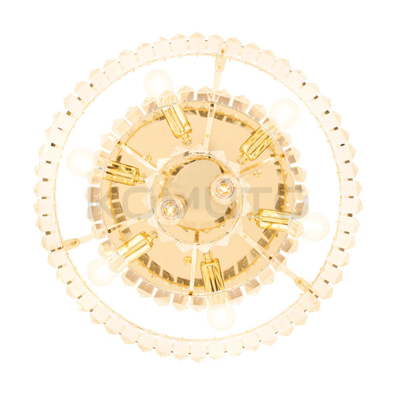 Plafon glamour SPLENDORE ZŁOTY 50 kryształowy do salonu