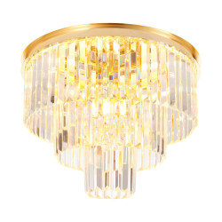Plafon glamour SPLENDORE ZŁOTY 50 kryształowy do salonu