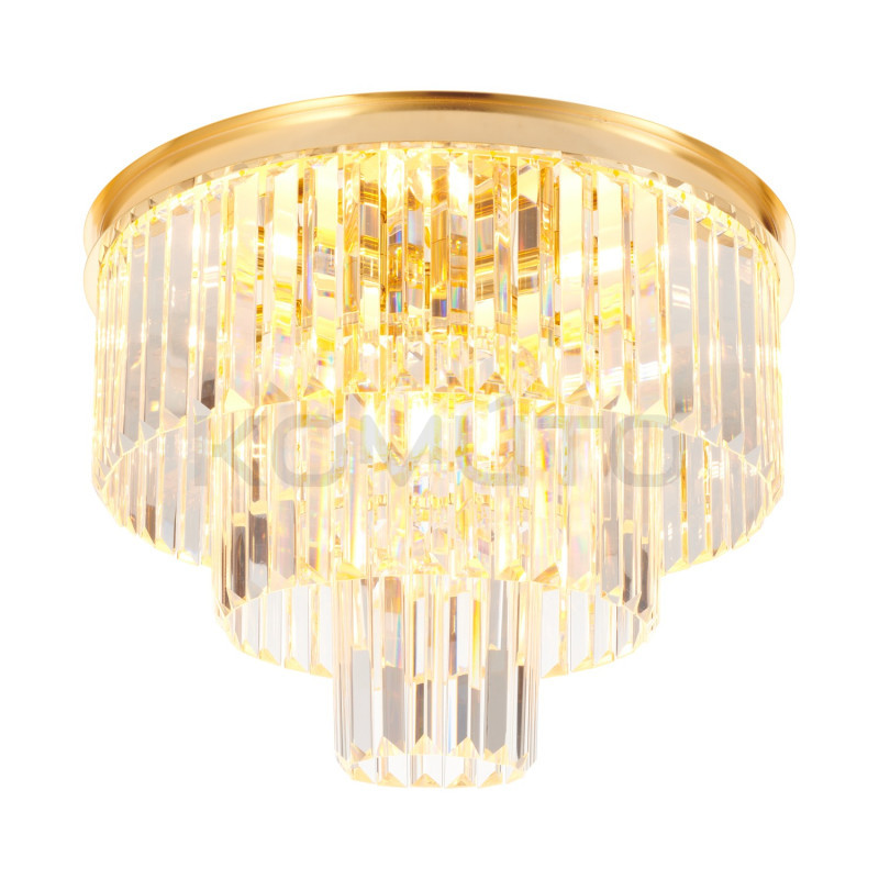 Plafon glamour SPLENDORE ZŁOTY 50 kryształowy do salonu