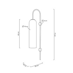 Kinkiet glamour Slack Biały szklany z elementami złota