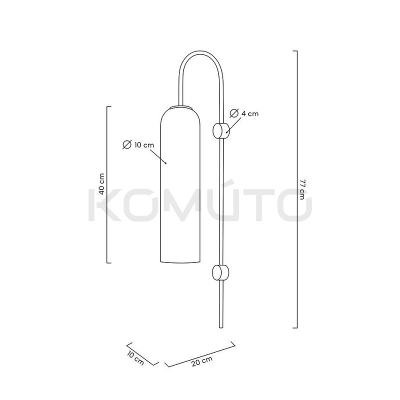 Kinkiet glamour Slack Biały szklany z elementami złota