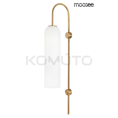 Kinkiet glamour Slack Biały szklany z elementami złota