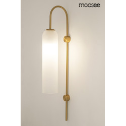 Kinkiet glamour Slack Biały szklany z elementami złota