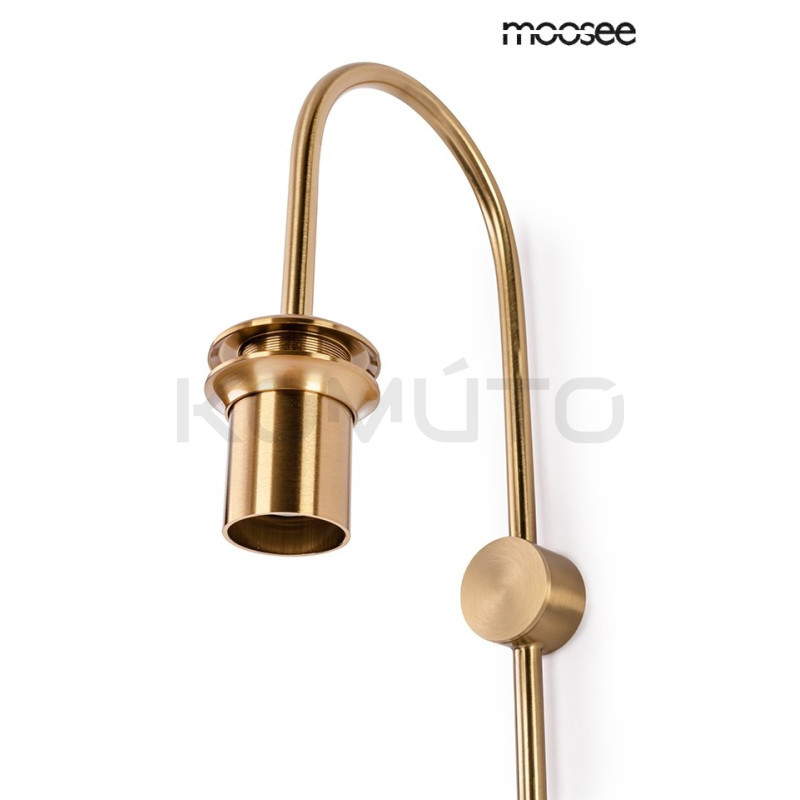 Kinkiet glamour Slack Biały szklany z elementami złota