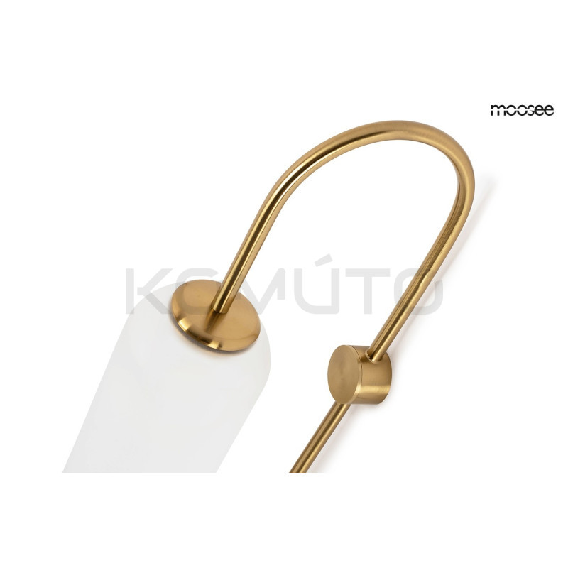 Kinkiet glamour Slack Biały szklany z elementami złota