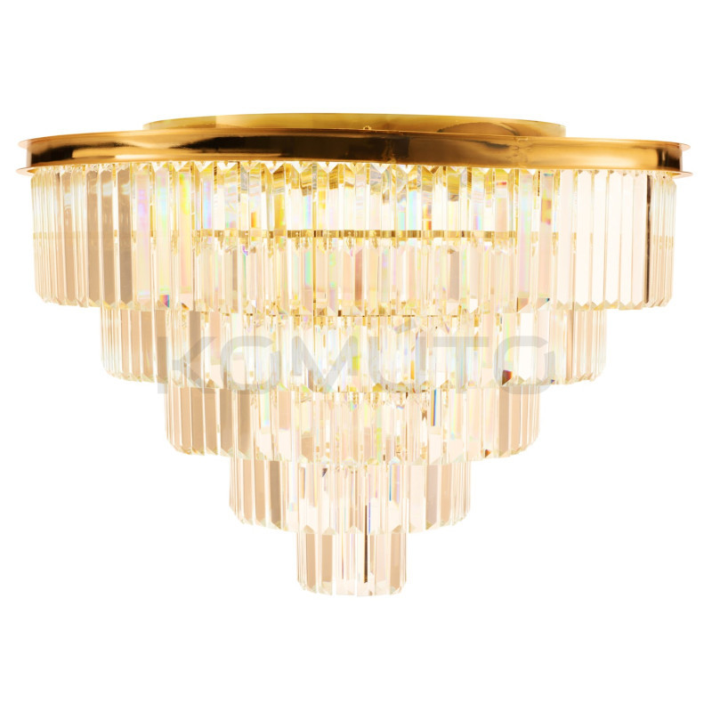 Plafon glamour SPLENDORE ZŁOTY 80 kryształowy duży