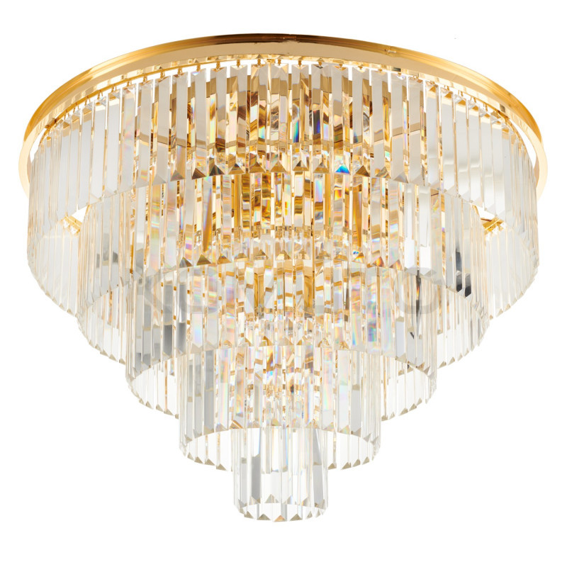 Plafon glamour SPLENDORE ZŁOTY 80 kryształowy duży