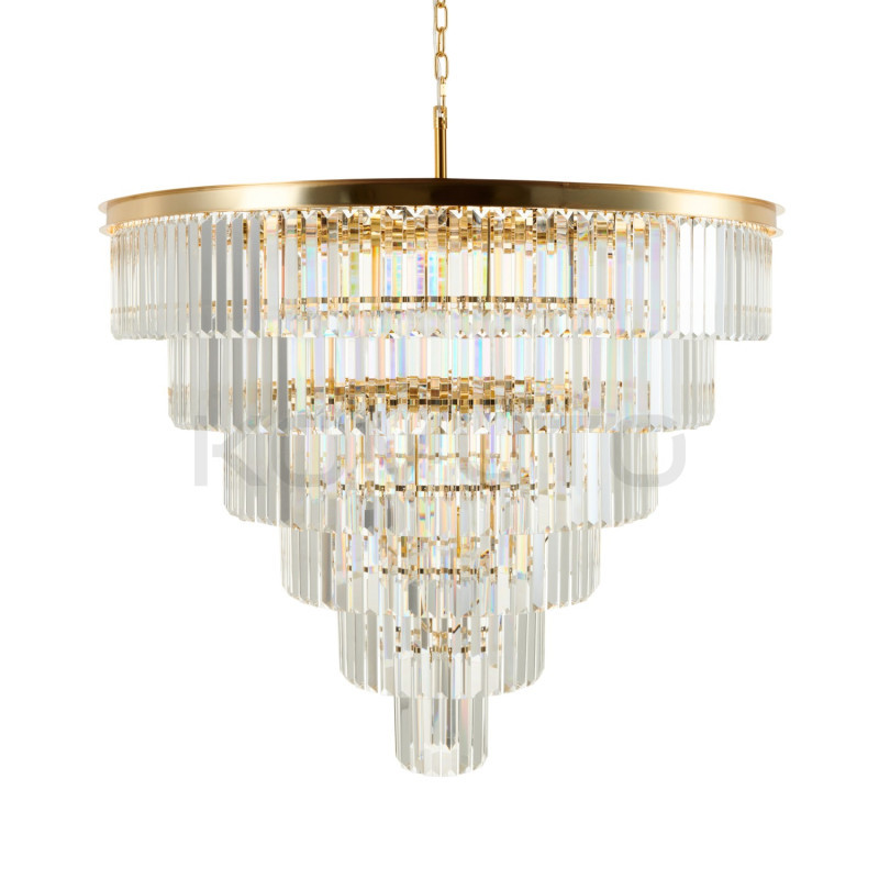 Lampa wisząca kryształowa SPLENDORE 100 ZŁOTA żyrandol