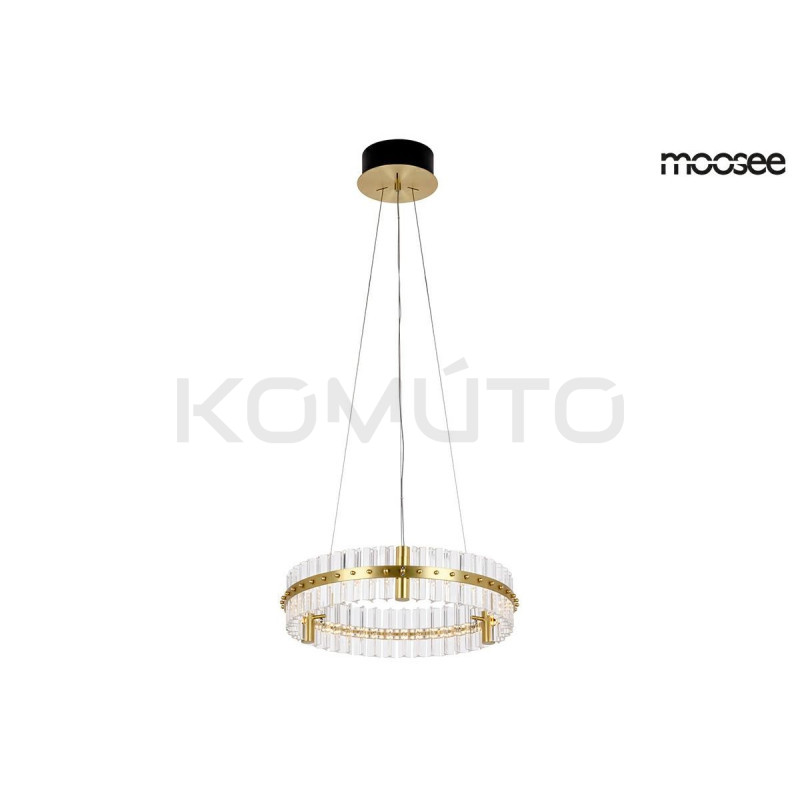 Lampa wisząca glamour SATURNUS 47 złota szklane kryształy
