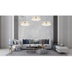 Lampa wisząca glamour SATURNUS 47 złota szklane kryształy Lampa wisząca glamour SATURNUS 47 złota szklane kryształy