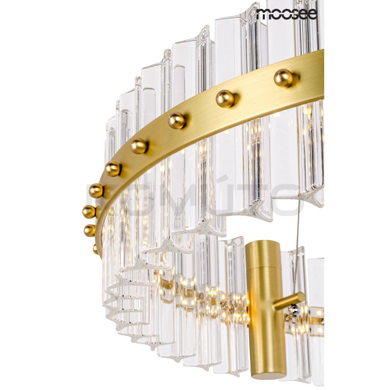 Lampa wisząca glamour SATURNUS 47 złota szklane kryształy Lampa wisząca glamour SATURNUS 47 złota szklane kryształy