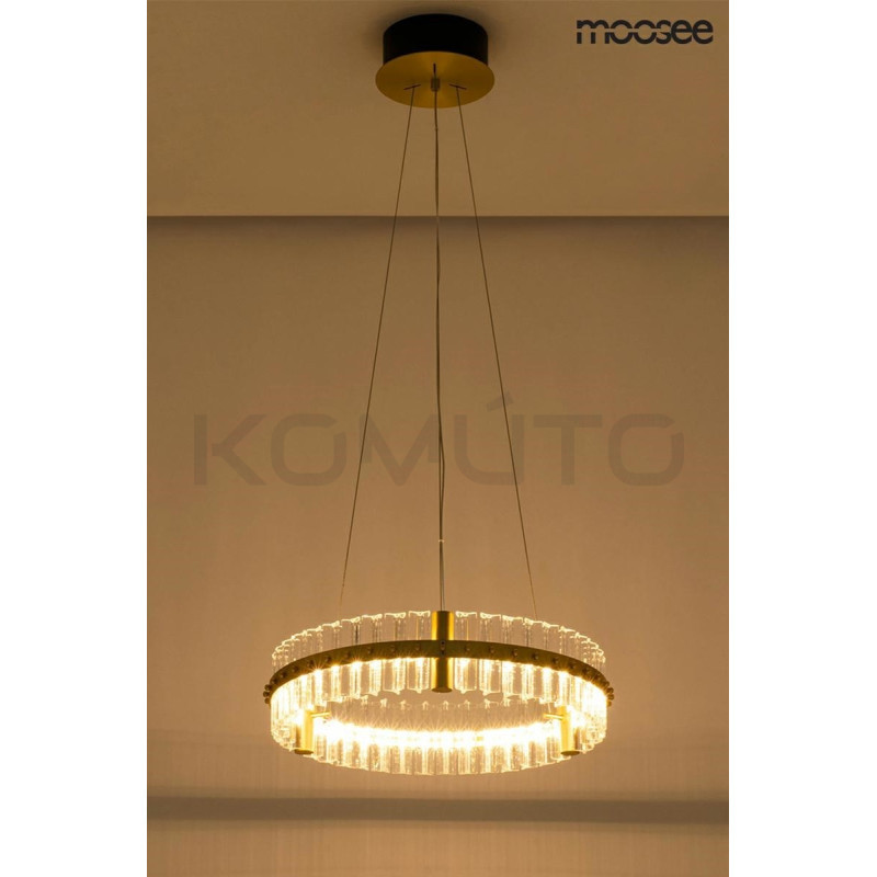 Lampa wisząca glamour SATURNUS 47 złota szklane kryształy Lampa wisząca glamour SATURNUS 47 złota szklane kryształy