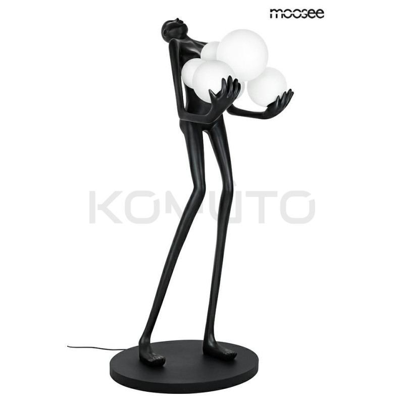 Lampa stojąca rzeźba Człowiek Human czarna