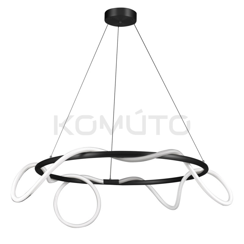 LAMPA WISZĄCA FANTASIA ROUND LED CZARNA 60 nowoczesna