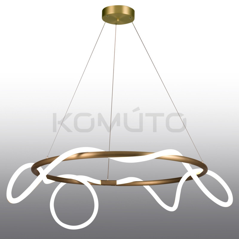 LAMPA WISZĄCA FANTASIA ROUND LED Złota 60 nowoczesna LAMPA WISZĄCA FANTASIA ROUND LED Złota 60 nowoczesna