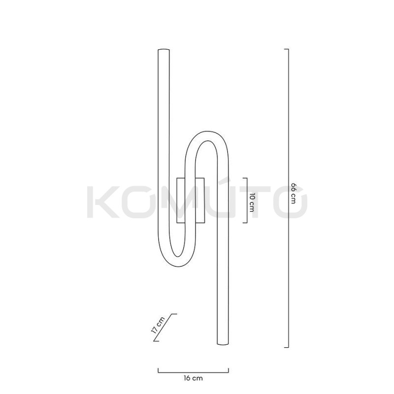 Kinkiet glamour MACAROON złoty dekoracyjnie gięta rurka 