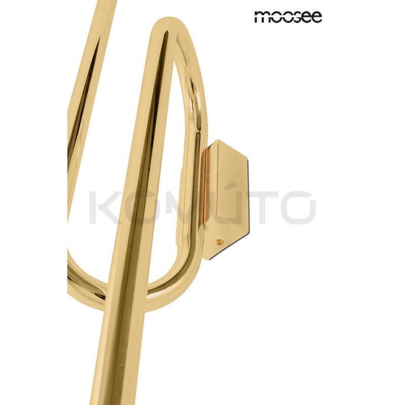 Kinkiet glamour MACAROON złoty dekoracyjnie gięta rurka 