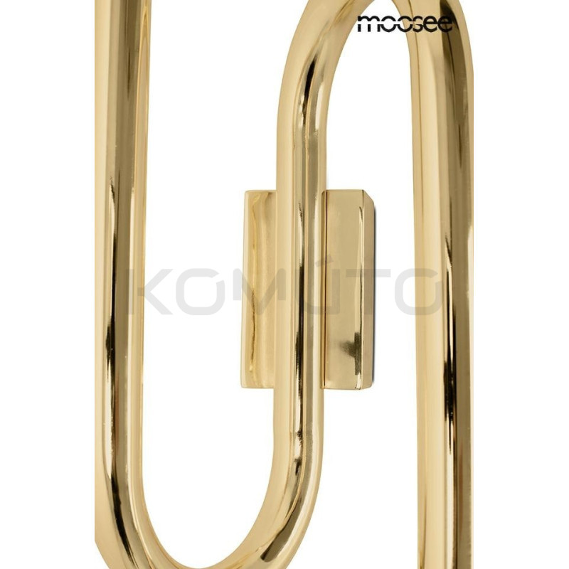 Kinkiet glamour MACAROON złoty dekoracyjnie gięta rurka 