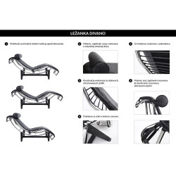 Szezlong DIVANO designerski szezlong w stylu LC4