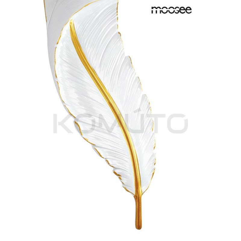 Kinkiet Ikar 60 piórko biało złoty nowoczesny