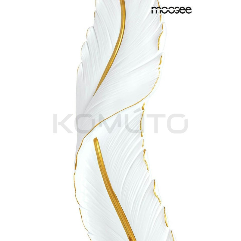 Kinkiet Ikar 60 piórko biało złoty nowoczesny