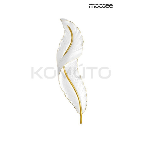 Kinkiet Ikar 60 piórko biało złoty nowoczesny