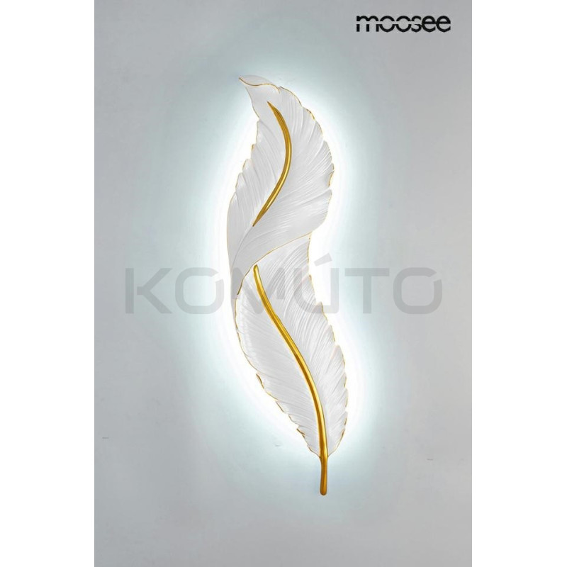 Kinkiet Ikar 60 piórko biało złoty nowoczesny