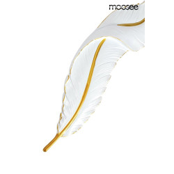 Kinkiet Ikar 80 pióro biało złote do salonu