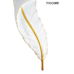 Kinkiet Ikar 80 pióro biało złote do salonu