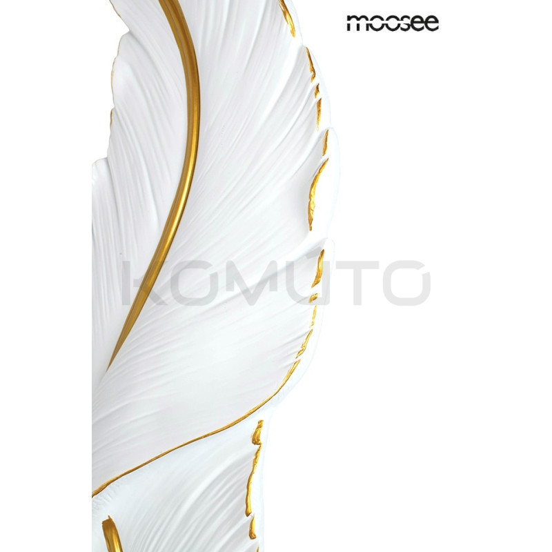 Kinkiet Ikar 80 pióro biało złote do salonu