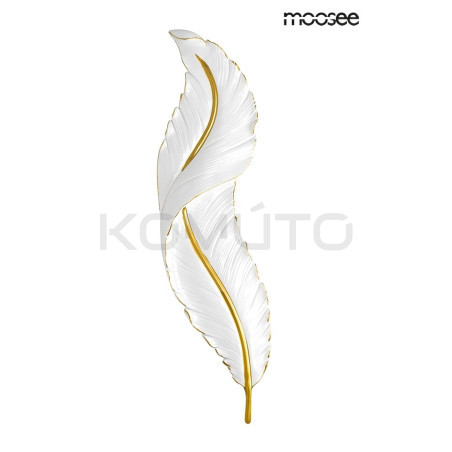 Kinkiet Ikar 80 pióro biało złote do salonu