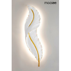 Kinkiet Ikar 80 pióro biało złote do salonu