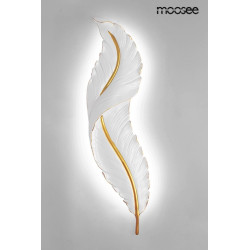 Kinkiet Ikar 80 pióro biało złote do salonu