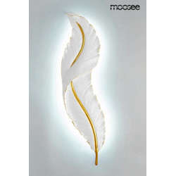 Kinkiet Ikar 80 pióro biało złote do salonu