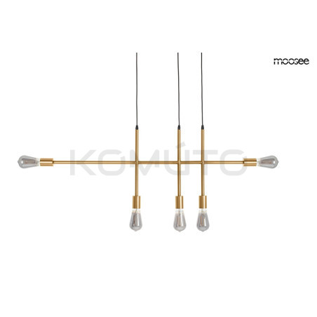 Lampa wisząca pozioma RIVA 5 złota nad wyspę