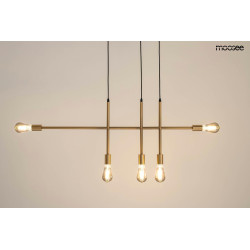 Lampa wisząca pozioma RIVA 5 złota nad wyspę Lampa wisząca pozioma RIVA 5 złota nad wyspę