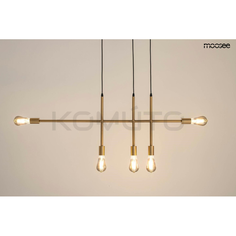 Lampa wisząca pozioma RIVA 5 złota nad wyspę Lampa wisząca pozioma RIVA 5 złota nad wyspę