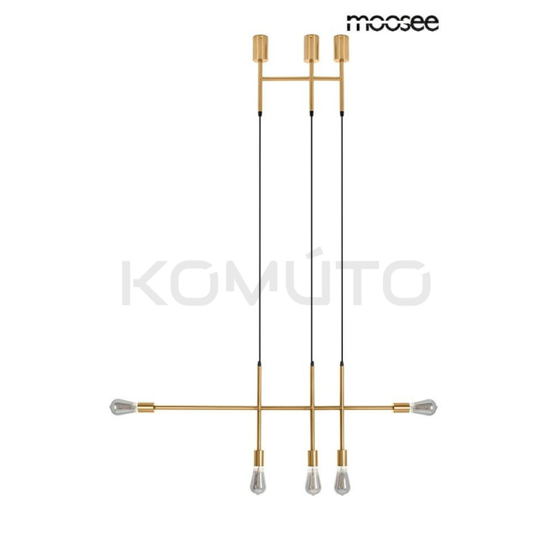 Lampa wisząca pozioma RIVA 5 złota nad wyspę Lampa wisząca pozioma RIVA 5 złota nad wyspę