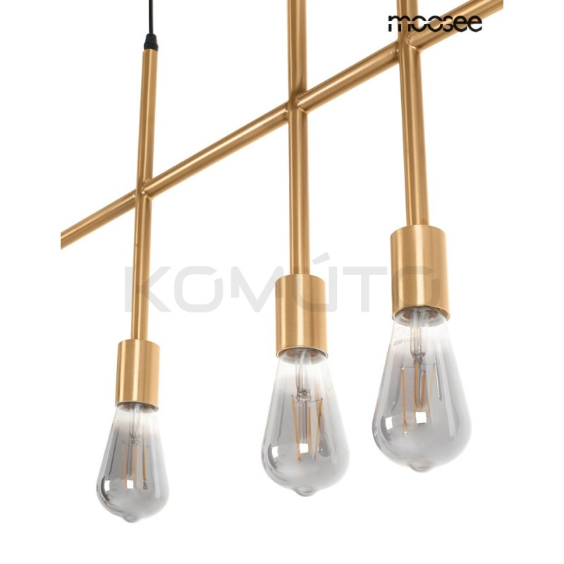 Lampa wisząca pozioma RIVA 5 złota nad wyspę Lampa wisząca pozioma RIVA 5 złota nad wyspę