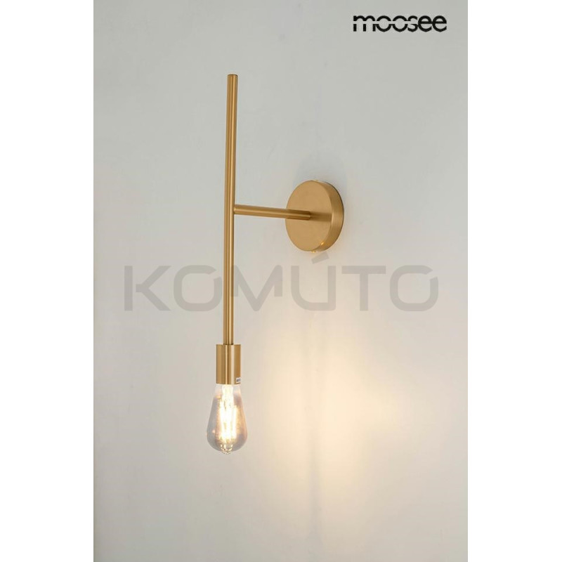 Kinkiet RIVA złoty nowoczesny, prosta forma