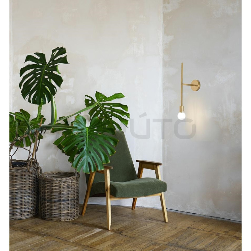 Kinkiet RIVA złoty nowoczesny, prosta forma