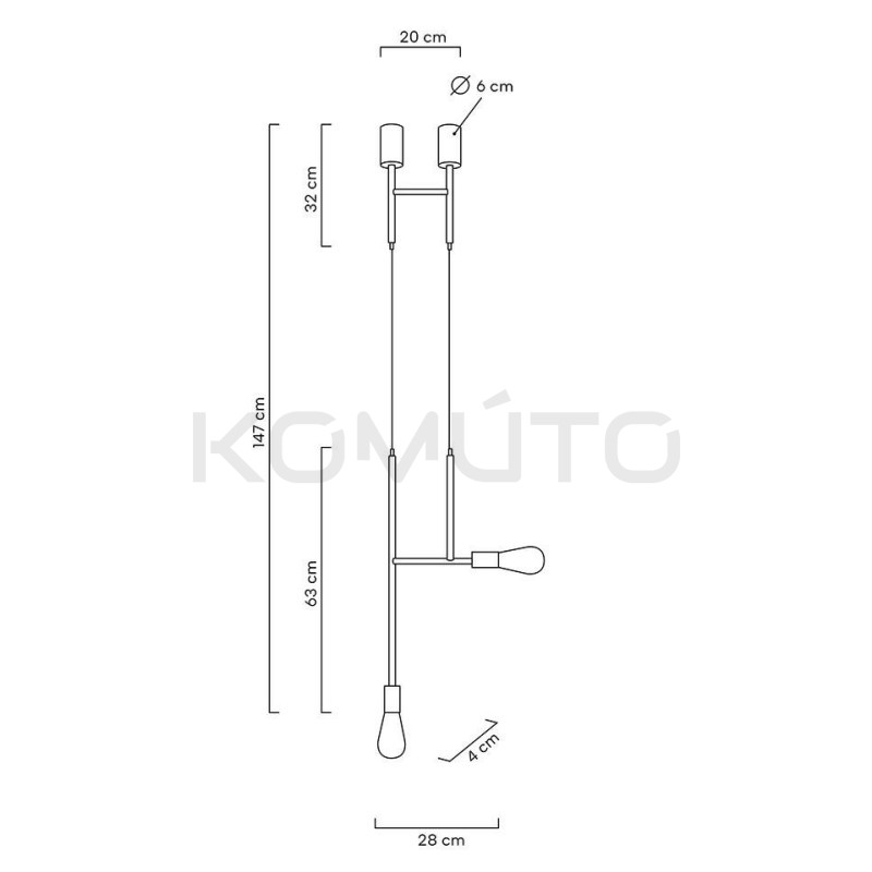 Lampa wisząca RIVA 2 złota nowoczesna prosta forma