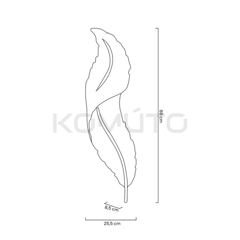 Kinkiet Ikar 80 pióro biało złote do salonu