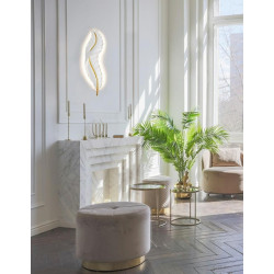 Kinkiet Ikar 80 pióro biało złote do salonu