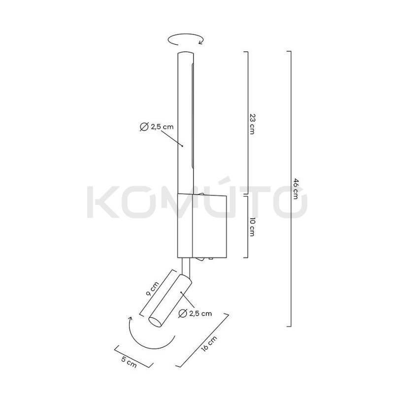 Kinkiet nowoczesny regulowany PERISCOPE czarny Kinkiet nowoczesny regulowany PERISCOPE czarny