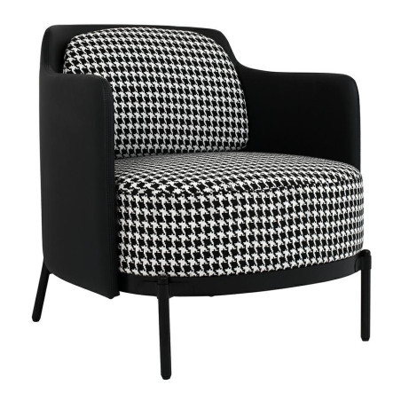 Fotel VENICE BLACK – Elegancja i Styl w Biało-Czarnej Pepitce